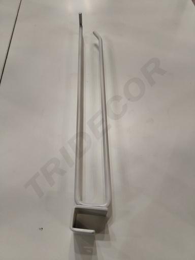 [001530] Gancho Duplo Branco com Suporte de Preço para Tubo Retangular 40Cm 6mm