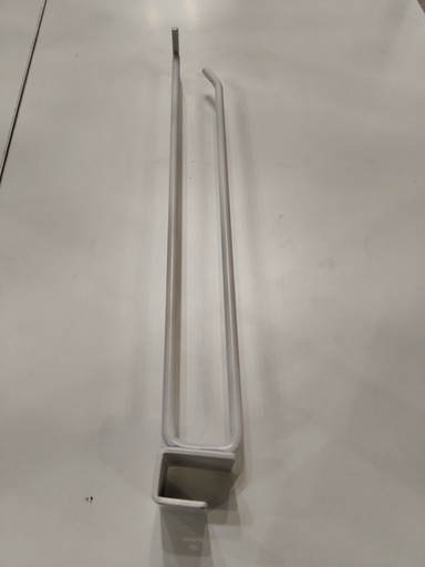 [001530] Gancho Duplo Branco com Suporte de Preço para Tubo Retangular 40Cm 6mm