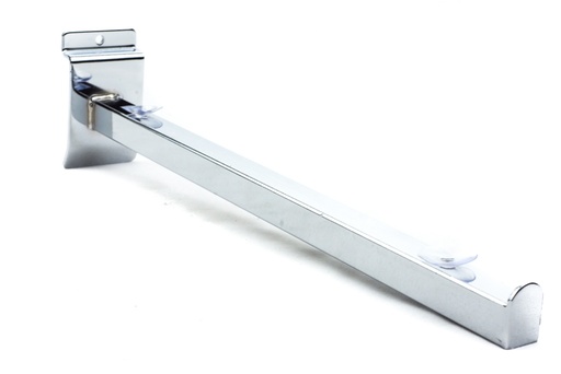 [002091] 卡槽板电镀方管玻璃托Soporte de Cristal Cuadrado Yrecto Cromado para Pane de lama 35.5cm 50/caja