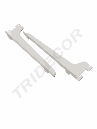 [002400] 白色2.5厘二爪玻璃托25cm 配细槽双排支条Soporte Blanca para Cremallera 25cm(25par) 50/caja