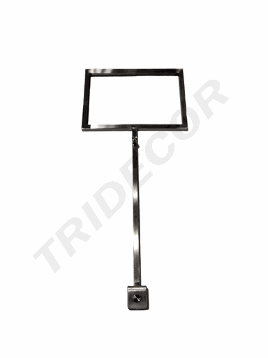 [009841] Portacarteles A5 Marco Horizontal En Acero Inoxidable Mate Para Tubo
