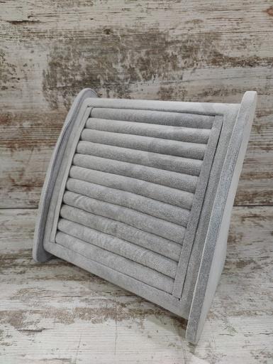 [009936] Inele de afișare curbate în formă de L din catifea gri