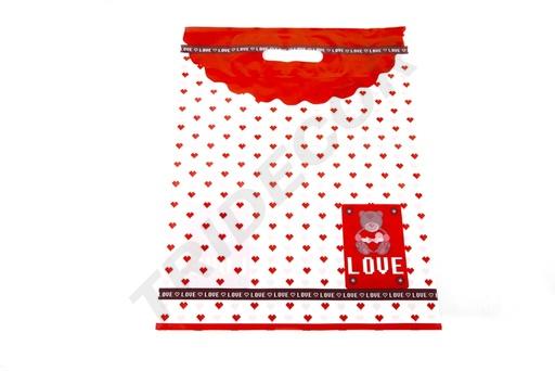 [010782] Bolsas De Plástico 35X45 Cm Osito/Corazones 100 Unidades